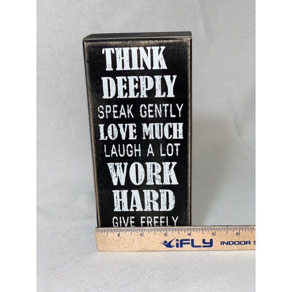 Inspirational Wooden Box Sign Think Deeply Speak Gently Motivational Home Décor - Picture 9 of 10